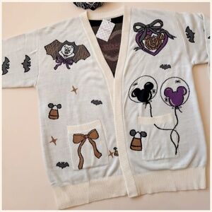 L/XL Disney Halloween Cardigan Sweater, Magical Little Babes